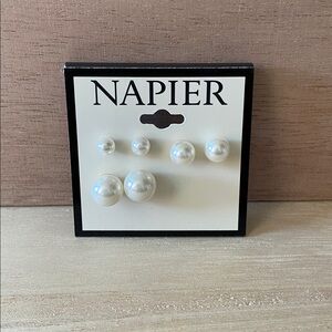 Napier White Pearl Earring Trio